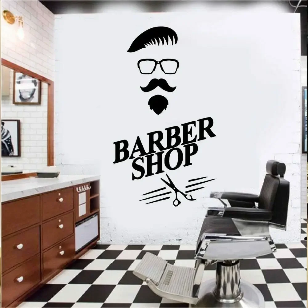 Hair Salon Wall Decals For Men Hair Design Haircuts Hairdresser Wall Sticker Vinyl Hair Salon Decoration Removable Poster Z642