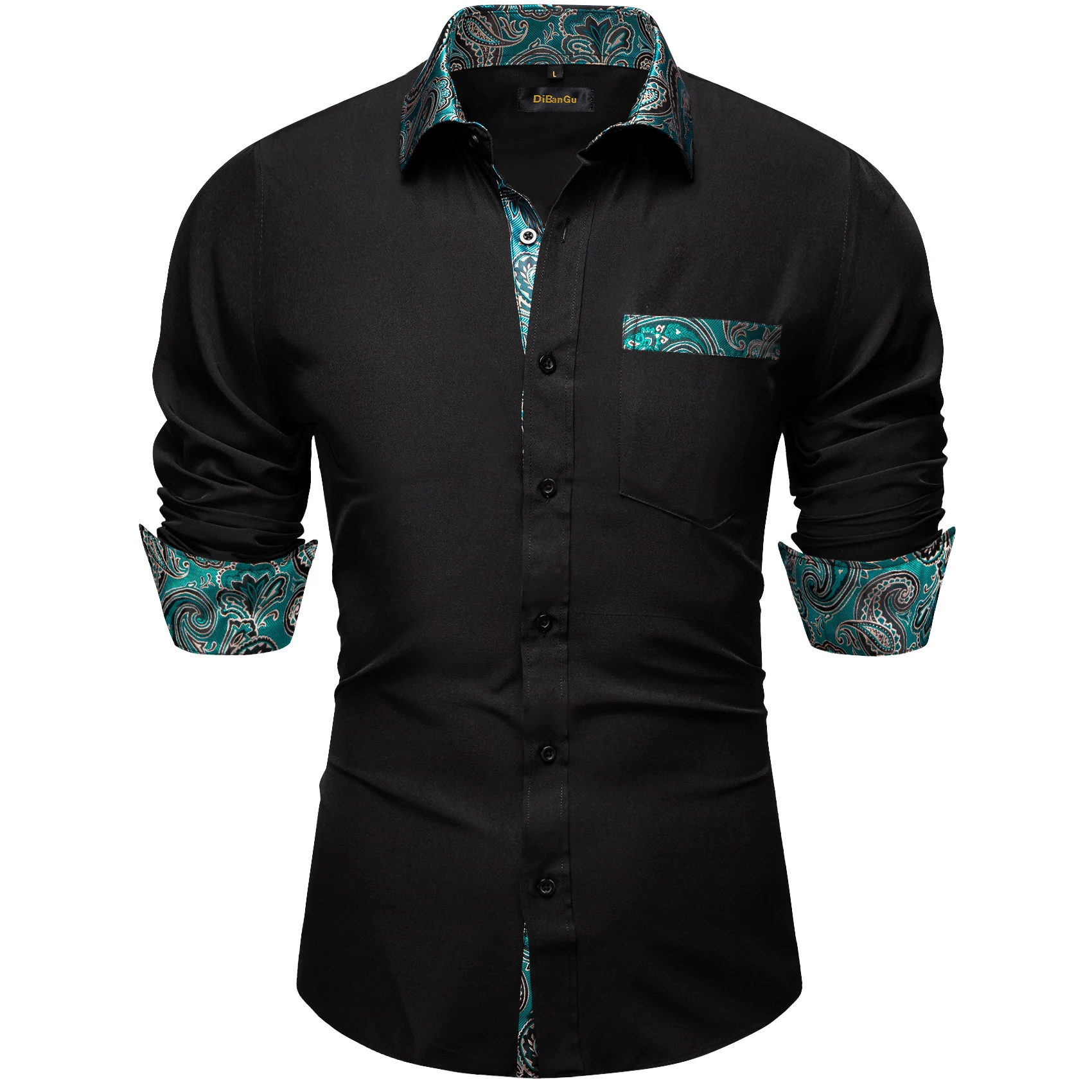 

Black Solid Mens Shirts Luxury 2022 Long Sleeve Silk Spring Summer Business Wedding Party Shirt For Men Clothing Chemise Homme