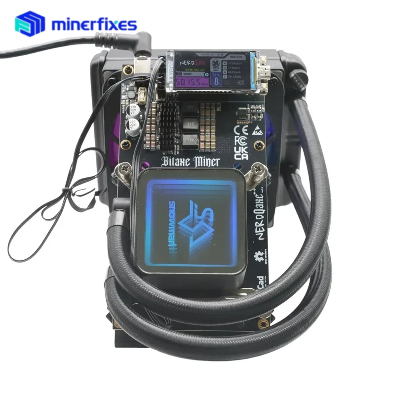 جهاز تعدين بيتكوين صغير العلامة التجارية الجديدة NerdQaxe Hydro 4.8TH/S 60 واط BTC مينر 4 BM1370 رقائق 2.4G WiFi مفتوحة المصدر أداة التشفير جهاز تعدين اليانصيب #5