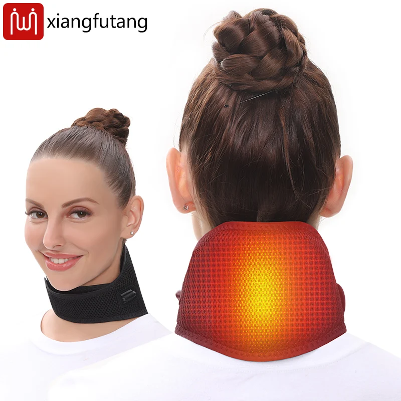 Heating Massage Neck Pad Massager 3 Temperature Levels Heated Neck Wrap Winter Warmer Brace for Pain Relief Electric Massager