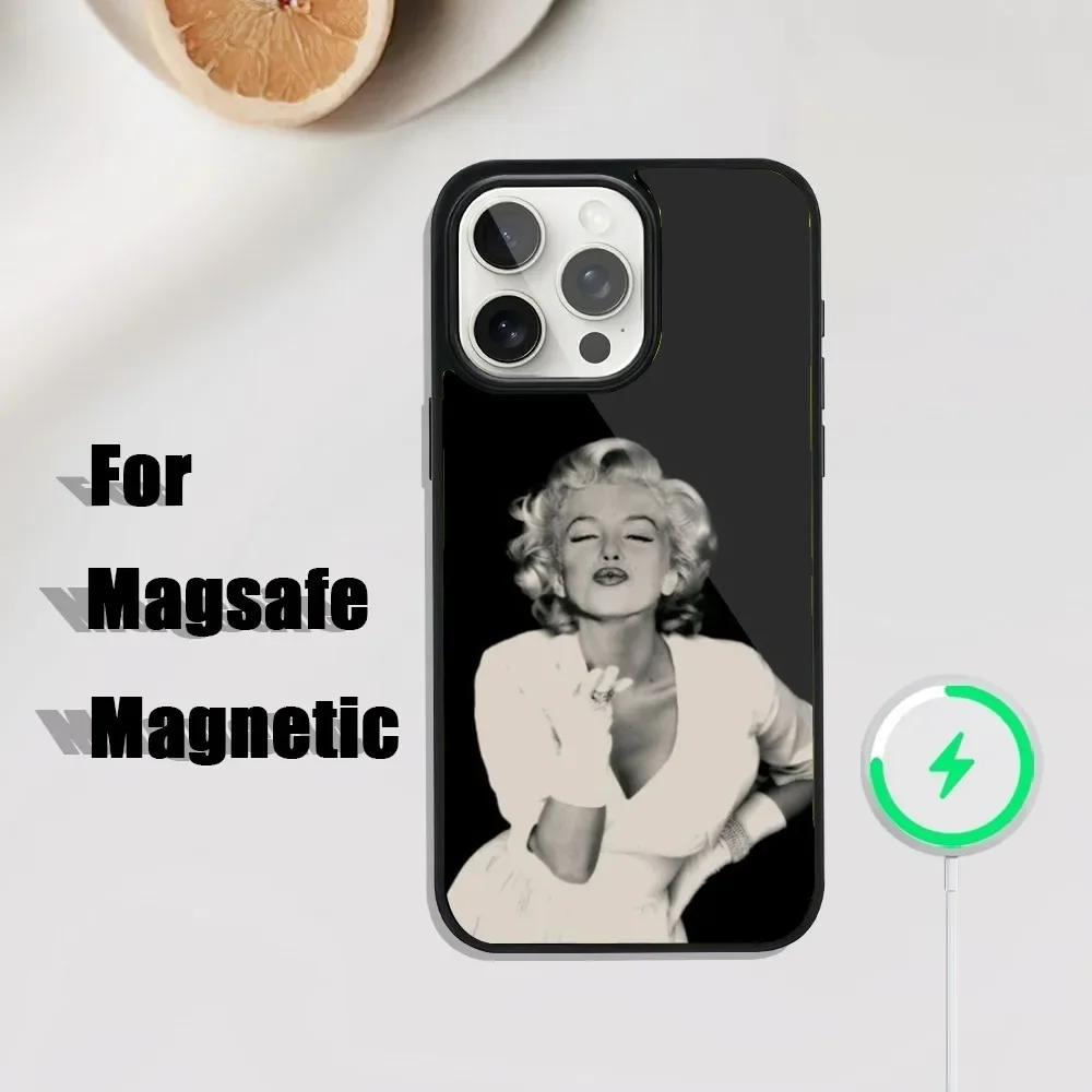 Sexy Girl M-Marilyn M-Monroe Phone Case For iPhone 16,15,14,13,12,11,Plus,Pro,Max Mini Magsafe Magnetic Wireless Charging