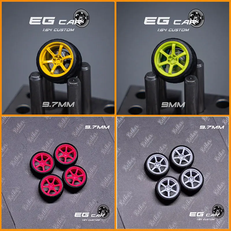 

1/64 EG 9.0/9.7mm CVF/57dr Automobile Model Modified Wheel Hub No Axis（With Brakes）Suitable for 1:64 Static Model Cars in Stock