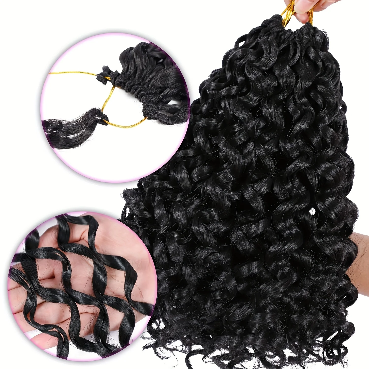 10 Inch GoGo Curl Crochet Hair,1 Pack Women's Curly Beach Waves, Water Wave Braids Synthetic Extensions view 4