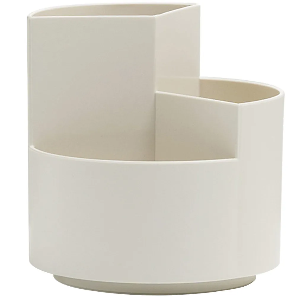 

Вращающийся органайзер для косметики с 3 отделениями: подставка для кистей, ручек, помад, лаков для ногтей для туалетного столика и ванной комнаты