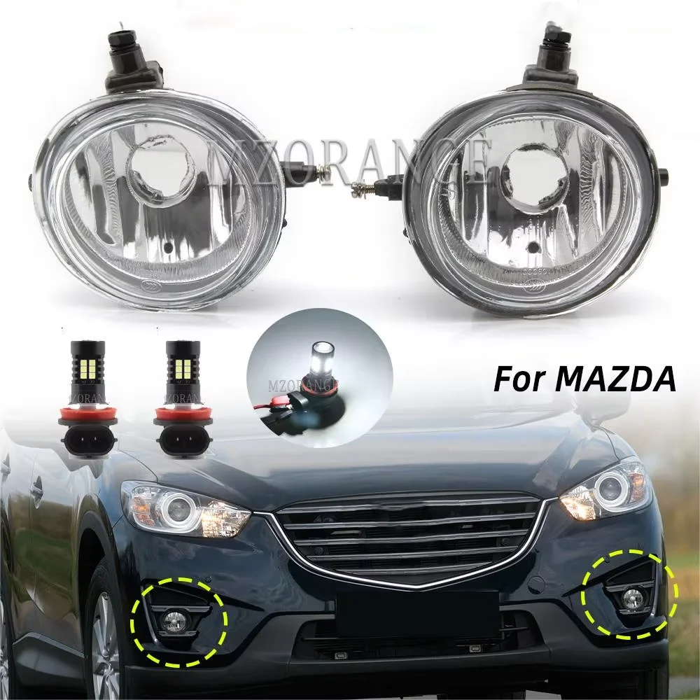 

1 Pair FogLights Headlight Assembly for Mazda RX-8 MPV 6 5 3 2 LED FogLight for Mazda CX-7 CX-5 CX-9 MX-5/Miata Halogen Fog Lamp