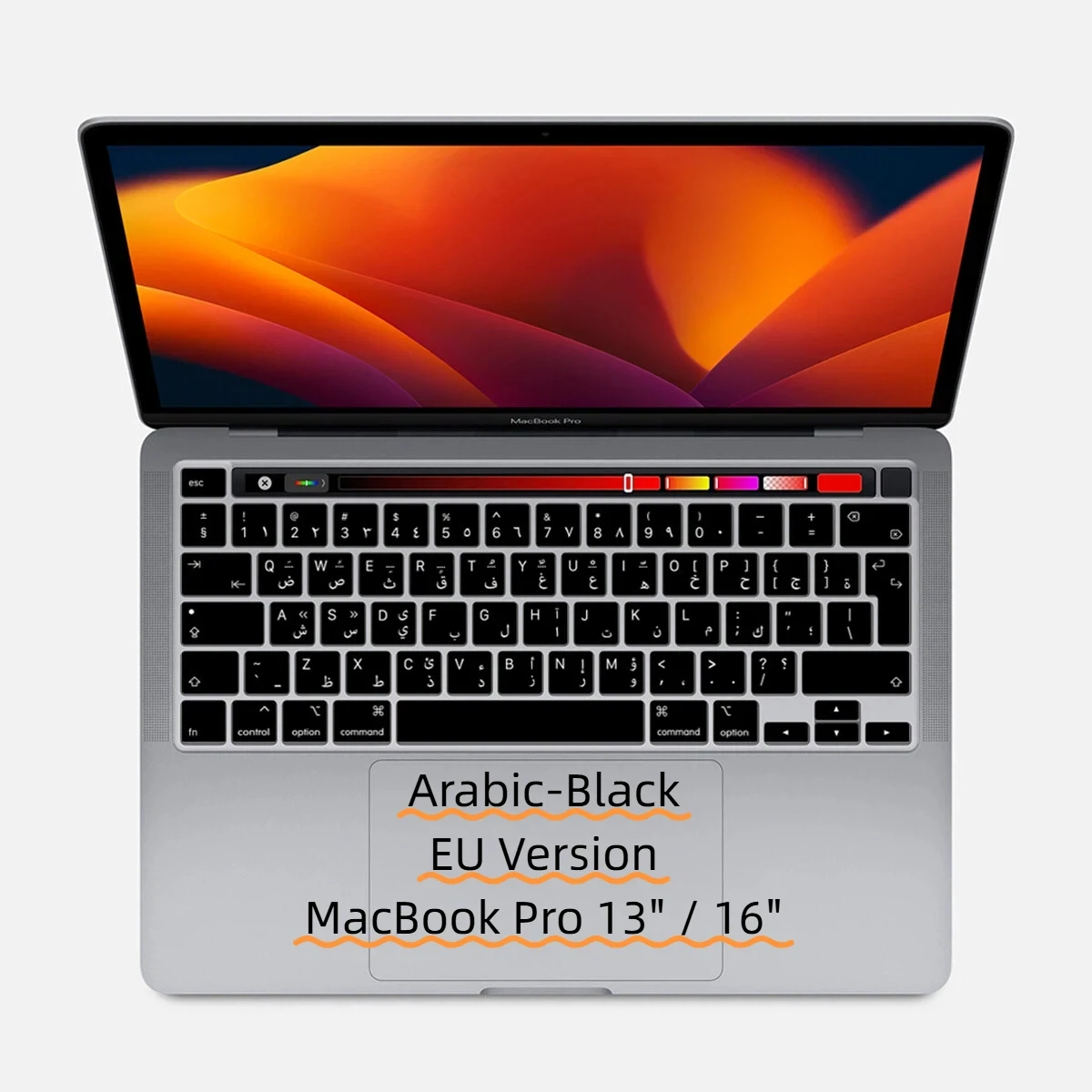 Ultra Thin EU Silicone Keyboard Cover for MacBook Pro 13.3/16 inch A2251A2141 M1 M2,Dustproof Protector-Arabic/English/Spanish