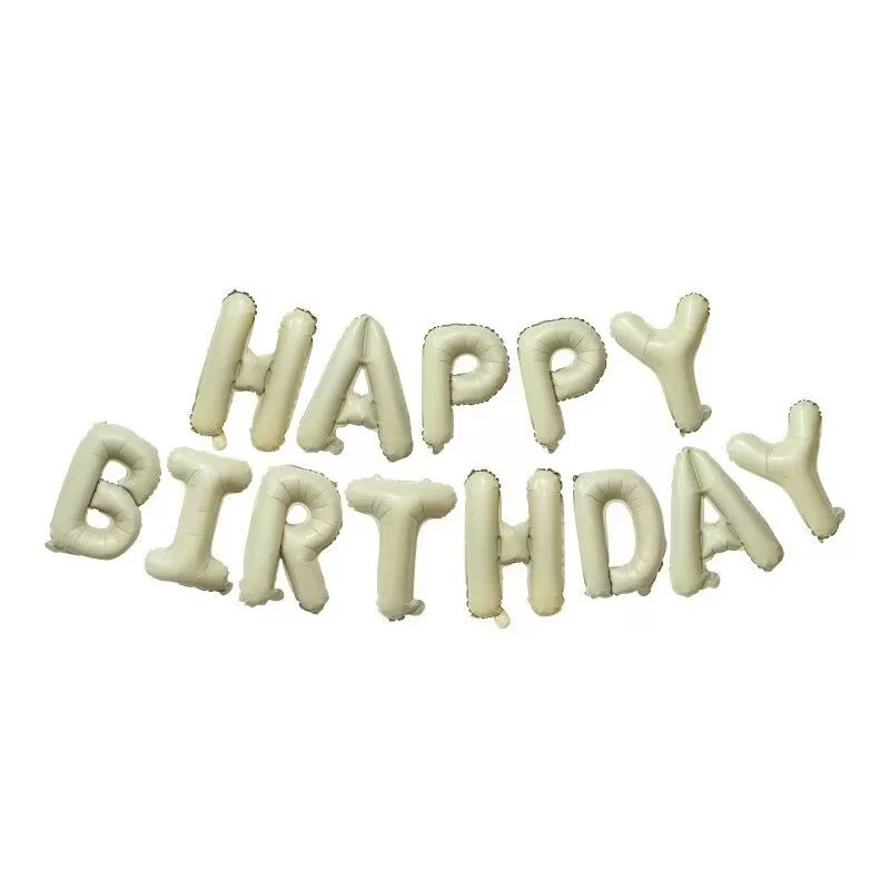 Happy Birthday Buchstabenballons, 40,6 cm, cremefarben, beige, Boho-Braun, Geburtstags-Buchstabenballons für Geburtstag, Jahrestag, Party-Dekoration – Detail 6