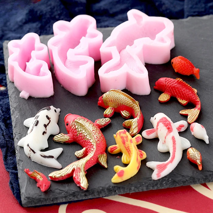 

3d Goldfish Silicone Molds Fondant Cake Chocolate Mould Dessert Table Cake Scene Epoxy Resin Molds Cake Decoration Accessories