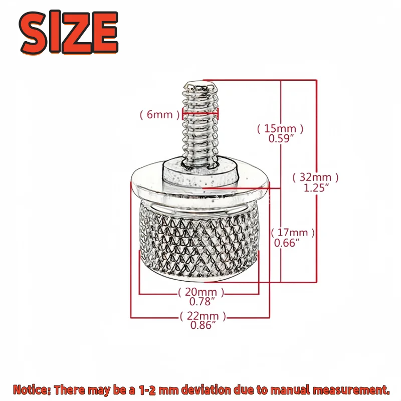 Universal CNC Machined 6mm Round Seat Bolt Motorcycle Modification Accessories Fit for Harley Davidson