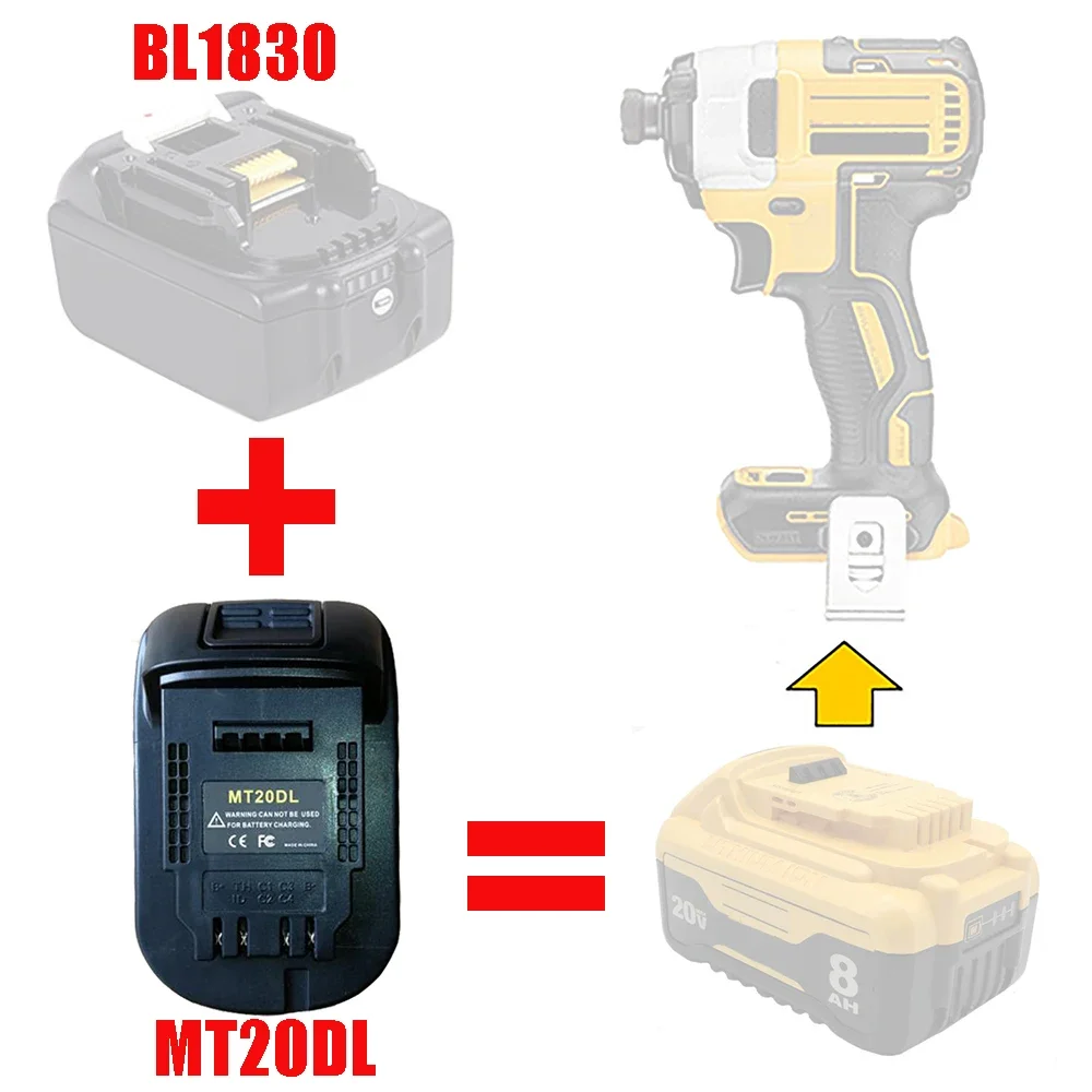 リチウム電池コンバーターアダプター,20V,電動工具,マキタ18V,bl1830 bl1860からdcb200,mt20dl