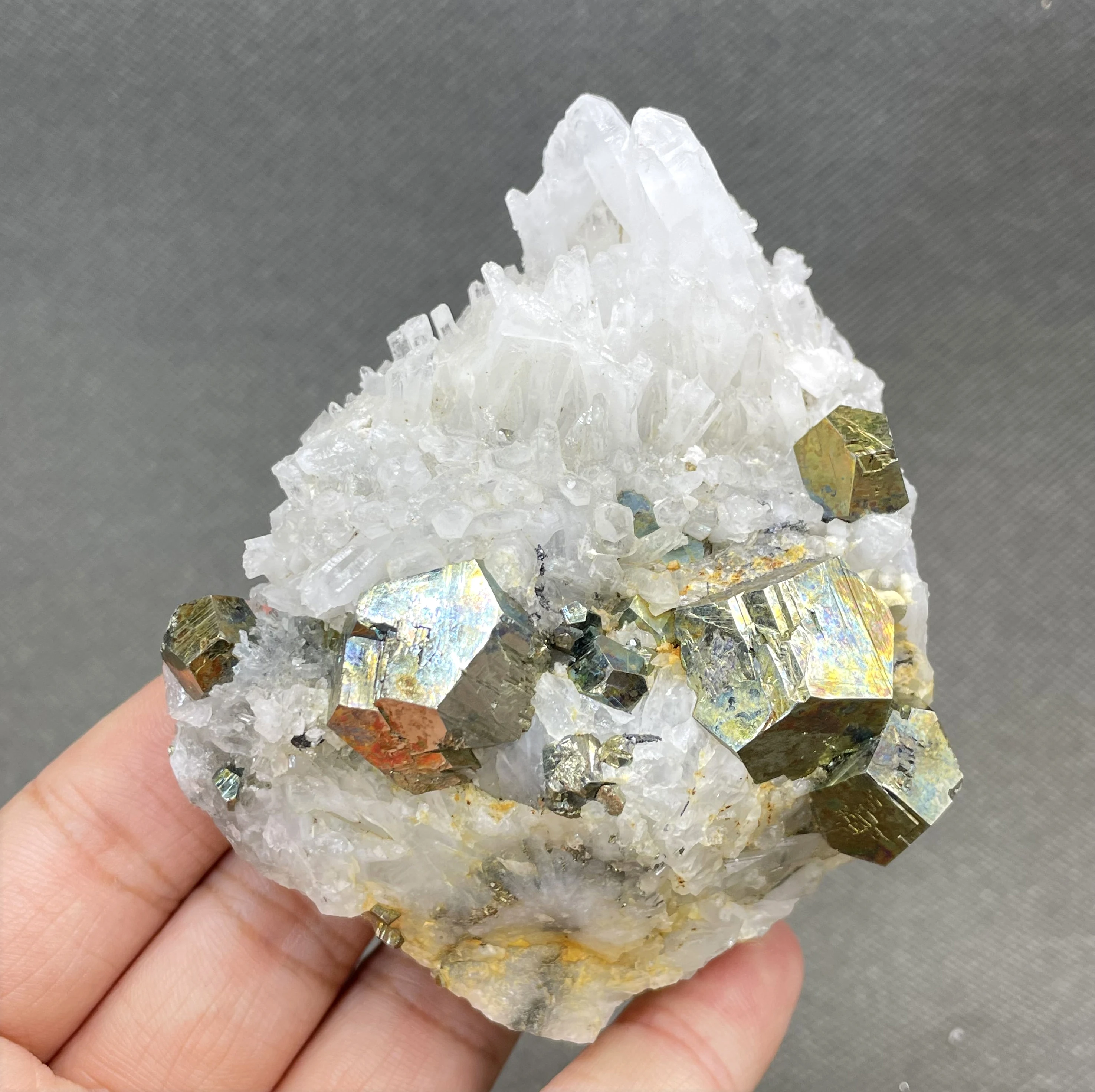 NEW! 302g natural  crystal and polyhedron chalcopyrite Symbiosis mineral specimen stones and crystals quartz gemstones