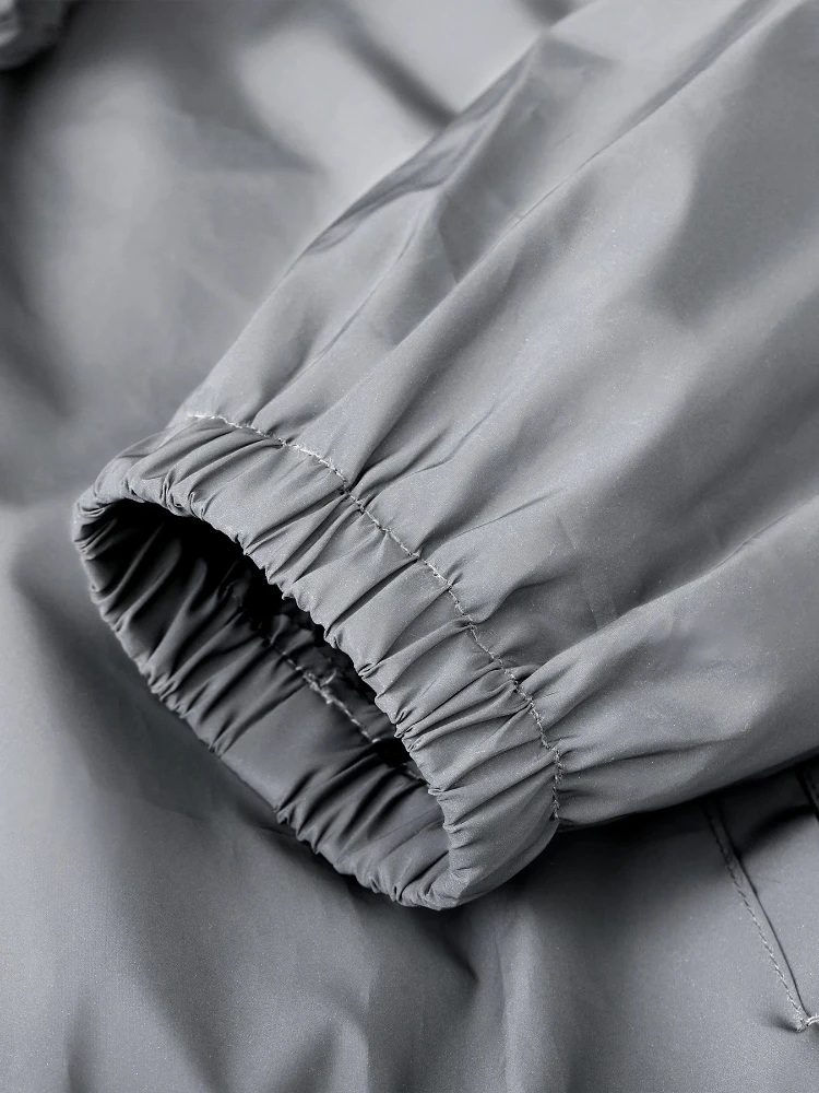 Chaqueta reflectante de noche para hombre, abrigos informales empalmados con cuello levantado a la moda, ropa de calle gris para baile Hip-hop a la moda para primavera y otoño