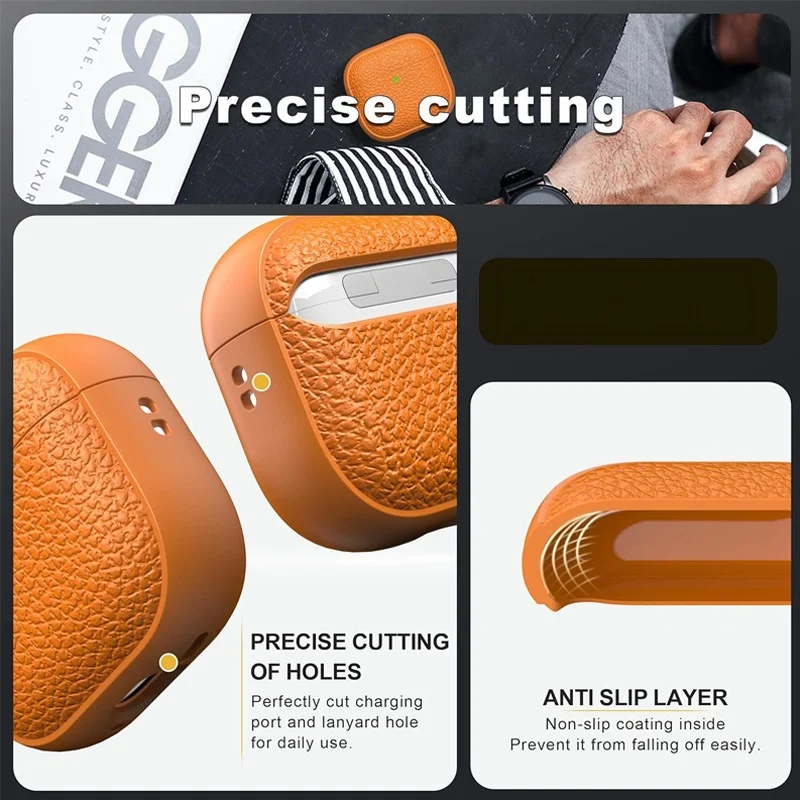 2026 For AirPod 5/4/Pro 3/ Pro/Pro 2 Headphone Case【Leather-Like】 Drop Protection Cover For Airpods Pro Pro2/3/4/5 With Lanyard