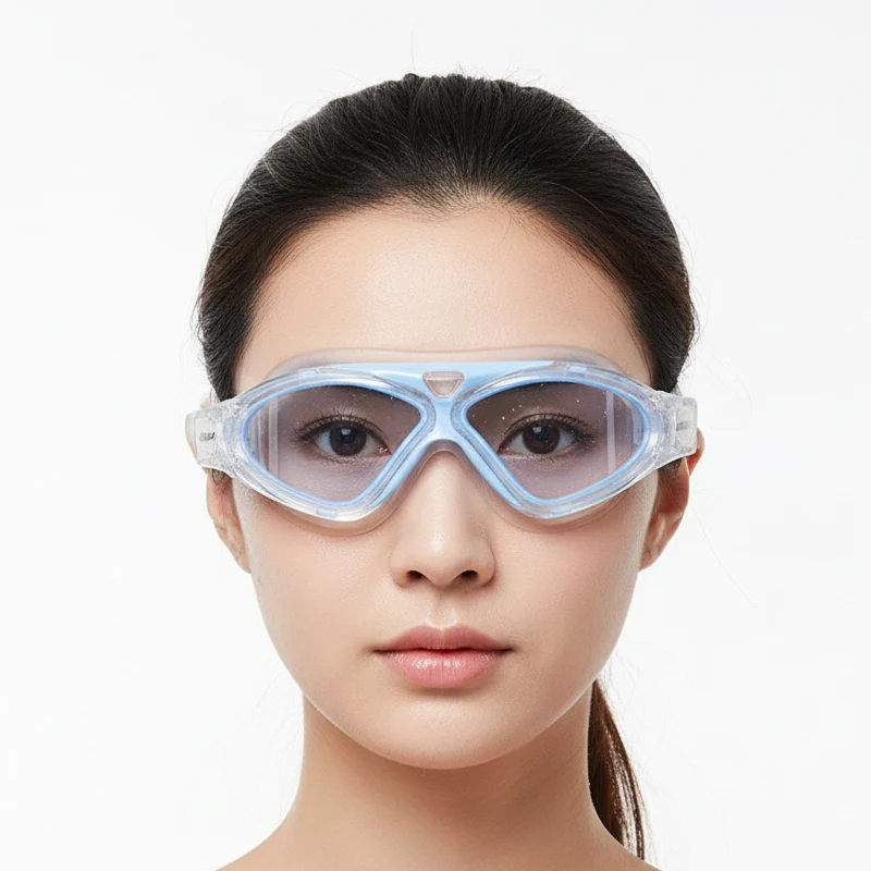 水泳ゴーグル水メガネシリコンベルト水中ビッグアイウェア防曇防水スポーツ光学メガネ男性女性