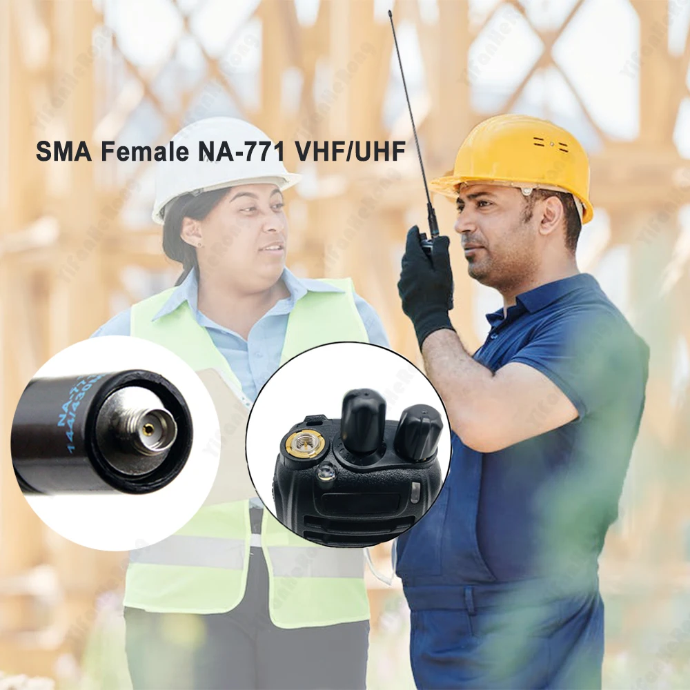 Walkie Talkie antena perempuan NA-771 SMA-F UHF VHF 136 ~ 174 Mhz 400 ~ 470Mhz antena dua cara mendapatkan antena Dual Band untuk BAOFENG UV-5R