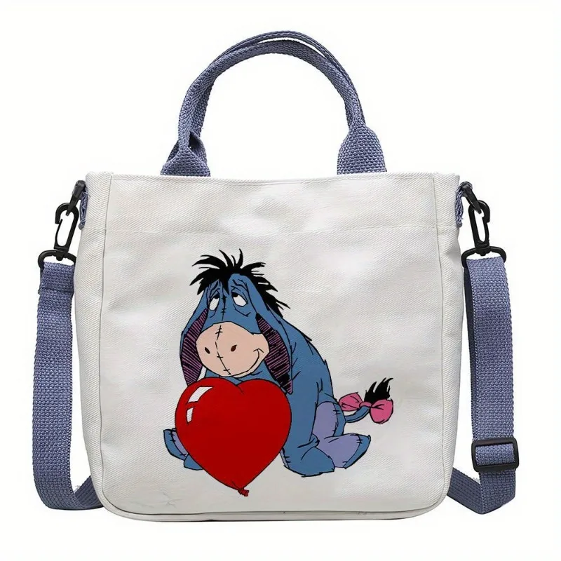 جديد ديزني Eeyore طباعة قماش حقيبة كروسبودي سعة كبيرة رسول حزمة في الهواء الطلق المحمولة انفصال حزام الكتف حقيبة يد