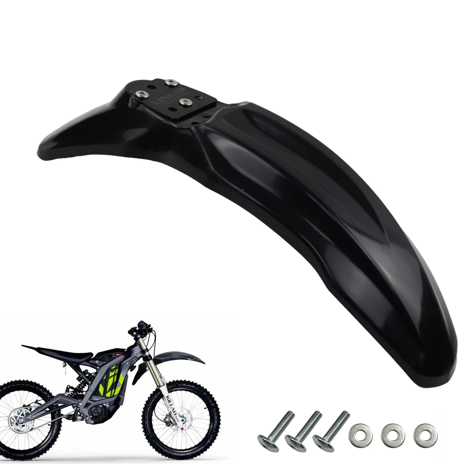 LINGQI Light Bee X First Generation Front Fender with Metal Plate Mudguard Fit to SURRON Electronic Dirt Pit Bike