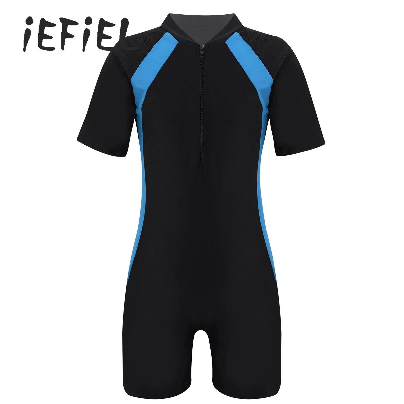 

Teen Girls Boys One-piece Swimsuit Swimwear Summer Sun Protection Short Rash Guard Surfing Swimming Bathing Suit for Children