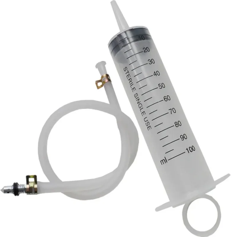 Motorcycle Brake Bleeder Syringe Tool Kit, 100ml Hydraulic Disc Brake Caliper Fluid Extractor and Bleeding Tool with Hose