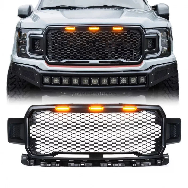 

Gobison 2018 2019 Accessories Raptor Bodykit Parts Front Bumper Grill for F150 Car Grille