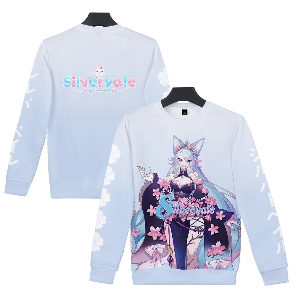 

Silvervale VTuber Anime Crewneck Long Sleeve Women Men Sweatshirt 2023 New Japan Manga Harajuku Streetwear 3D Clothes