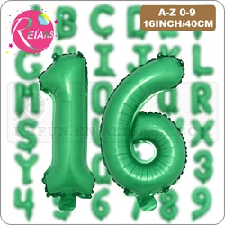 16/40inch Green A-Z letters/ 0-9 numbers balloons birthday party decoration Christmas wedding balloons Globos anniversary decor