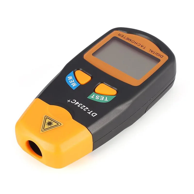 

Digital Laser Tachometer Non Contact Electronic Photo Tachometers 2.5-999.9 RPM Tach Meter DT-2234C+With Reflecting Tape Marks