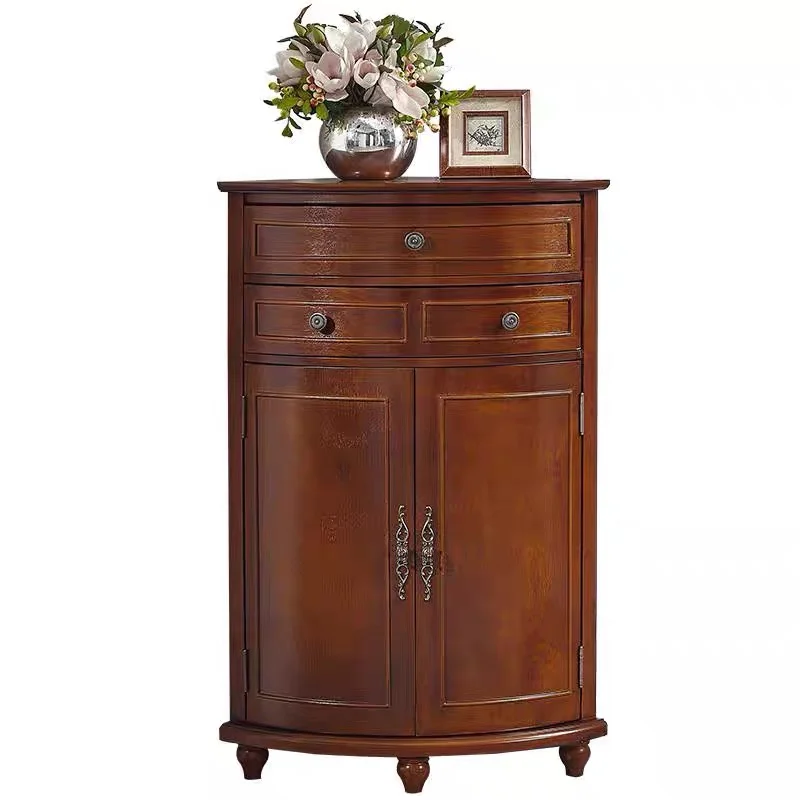 American corner cabinet living room all solid wood against the wall corner rack corner fan retro cabinet