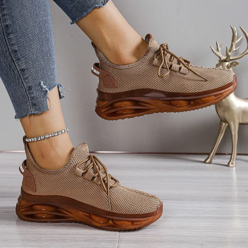 Running Shoes Women Comfortable Thick-soled Breathable Anti-slip Casual Men Shoes Lightweight Soft Lace-up Sports Shoes Men