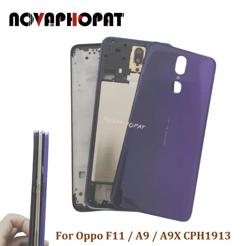 LCD Faceplate Frame Middle Bezel For Oppo F11 / A9 Battery Cover Back Rear Door Housing Case Camera Glass Lens Side Key Button