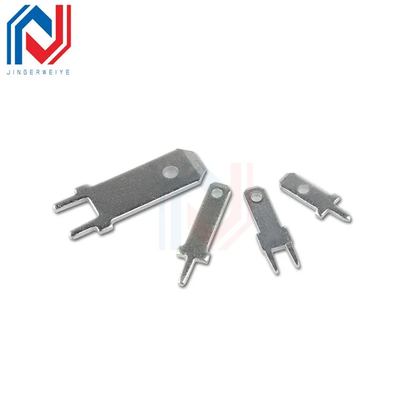 20 Stuks 6.3Mm Inzetstuk Terminal 250 Anti-Reverse Insert 0.8Mm Met Positionering 45 Graden/90 Graden Koper Ingeblikt