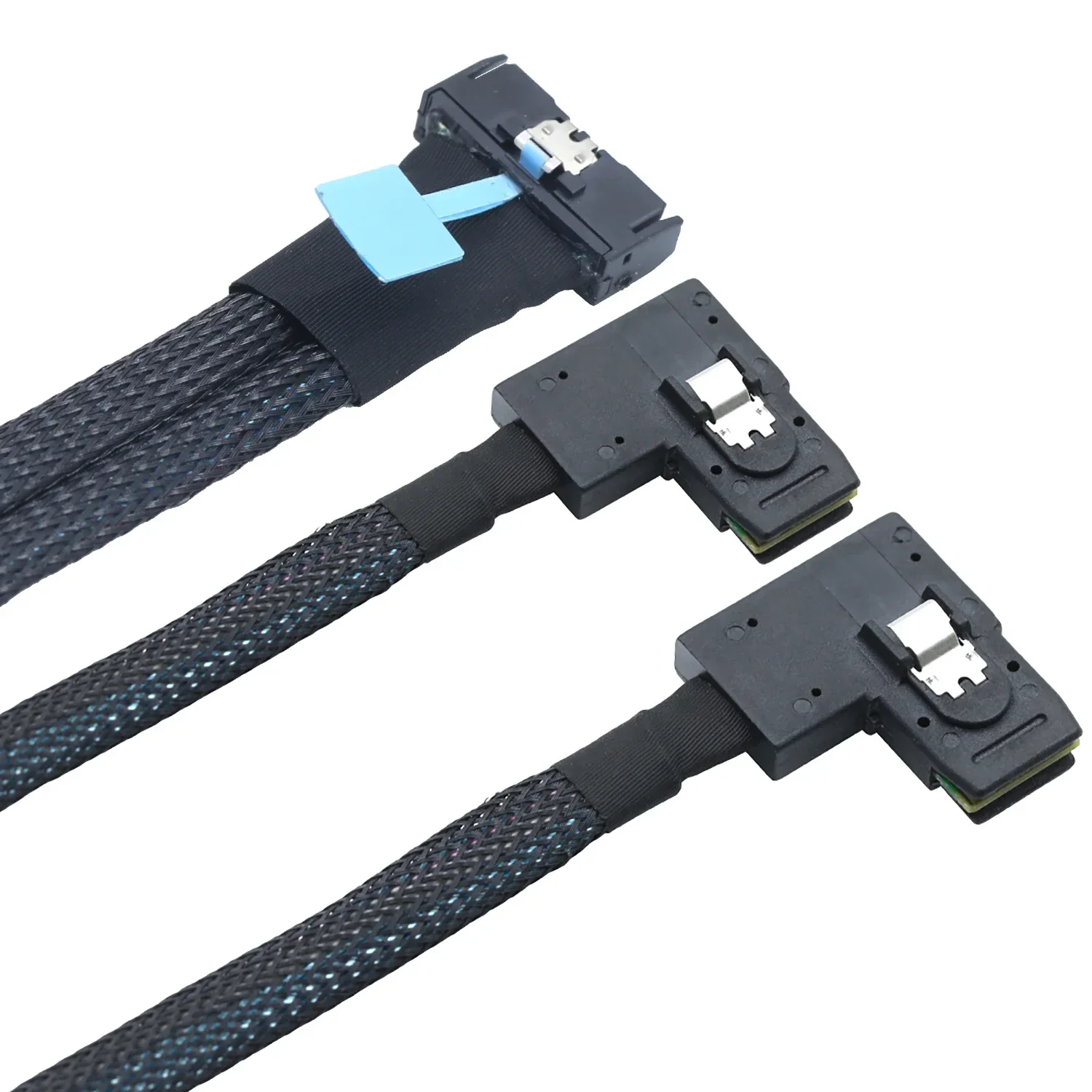 Gen5.0 MCIO 8I (SFF-TA-1016) 74Pin to Dual-Port Right-Angle Mini SAS SFF-8087 Server Cable High-Speed Data Transfer for Storage
