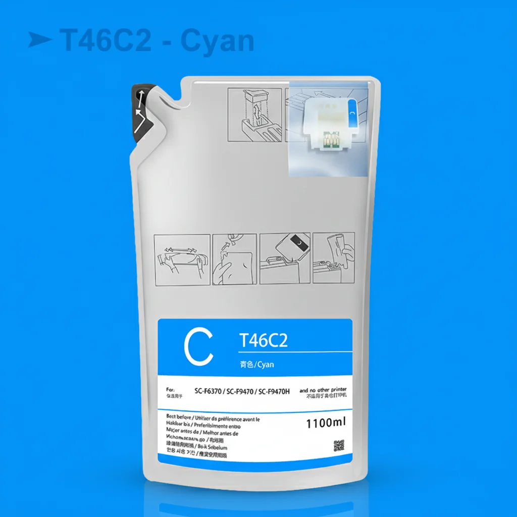 T46C8 T46C2 T46C3 T46C4 كيس الحبر صبغ التسامي الحبر حزمة لإبسون SureColor F6370 F9470 F9470H SC-F6370 SC-F9470 SC-F9470H #4