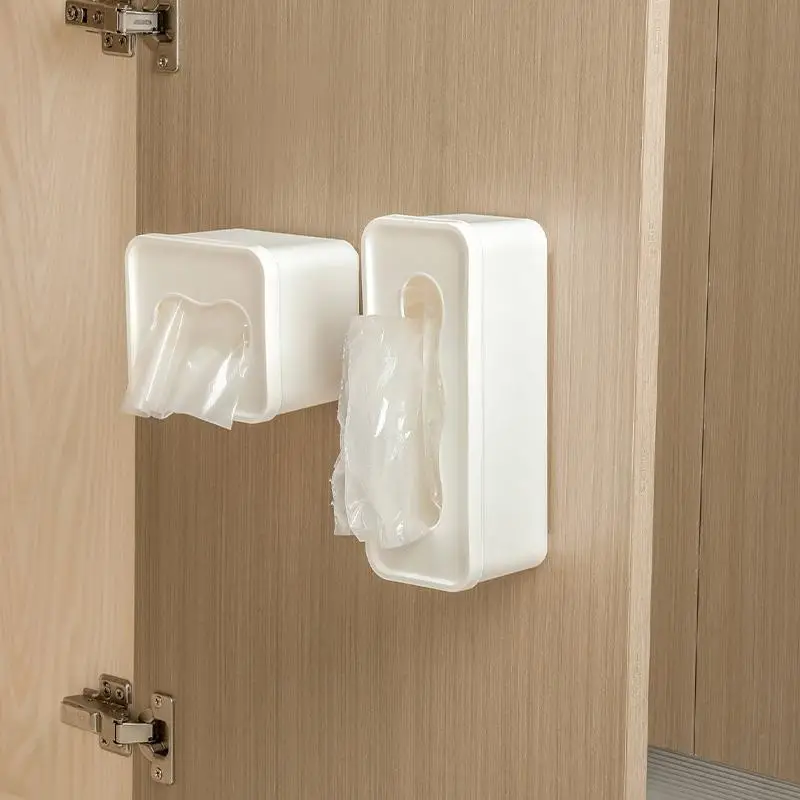 Wall Mounted Storage Box For Mask Disposable Gloves Garbage Bag Desktop Organizer Kitchen Cabinet Door Hanging Container