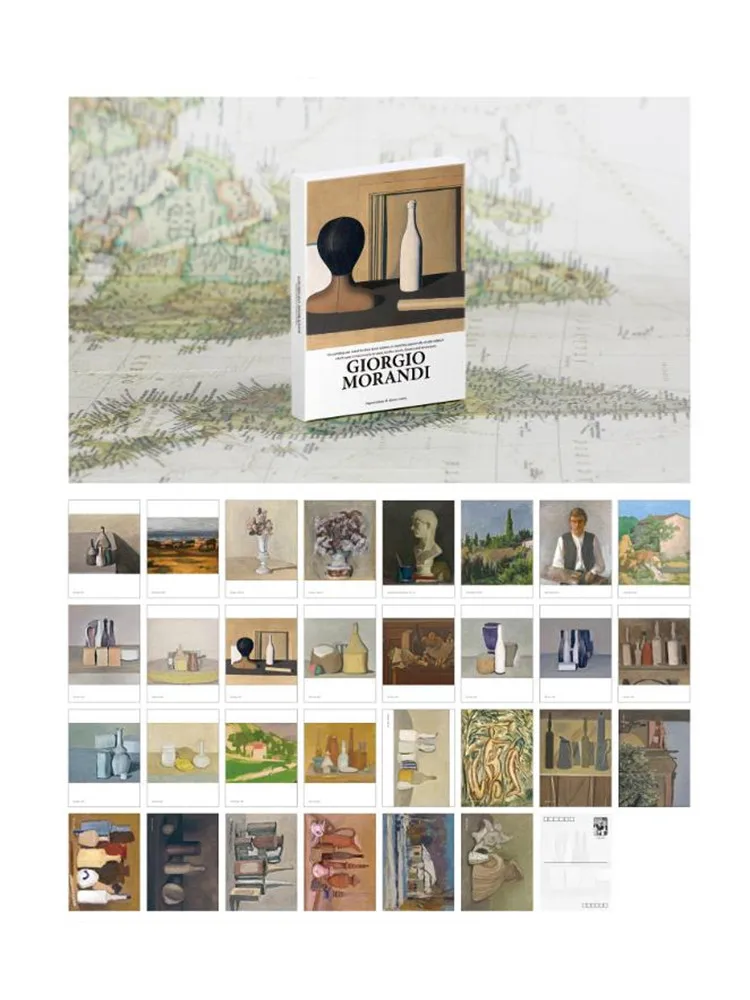 30 pezzi Giorgio Morandi arte pittura decorativa piccolo poster cartolina sfondo fai da te adesivo da parete biglietto di auguri messaggio regalo