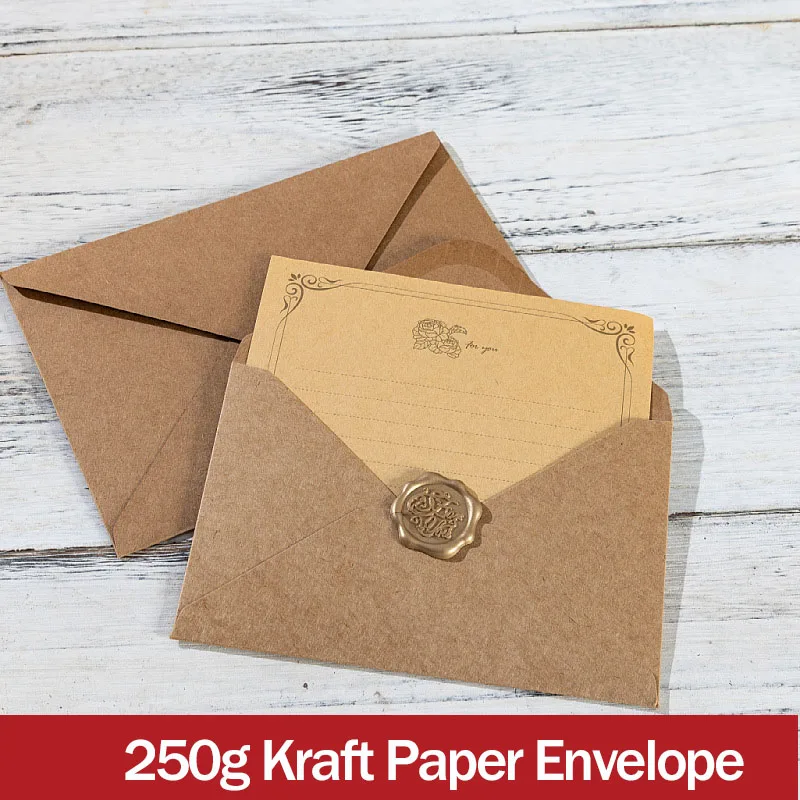 

50pcs/lot Kraft Paper Envelope High-grade 250g Paper 18.4x13cm Envelopes for Wedding Invitations Business Stationery Packing