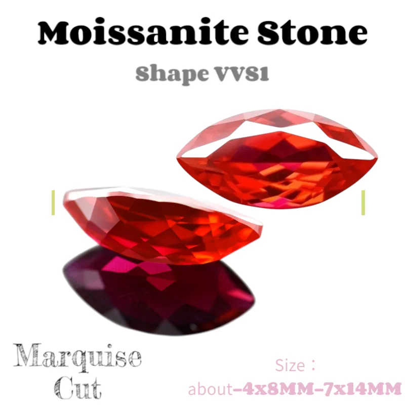 

Moissanite Stone Marquise Shape VVS1 Combination Chain Charms Beads with GRA Certificate for Advanced Jewelry Making Materia