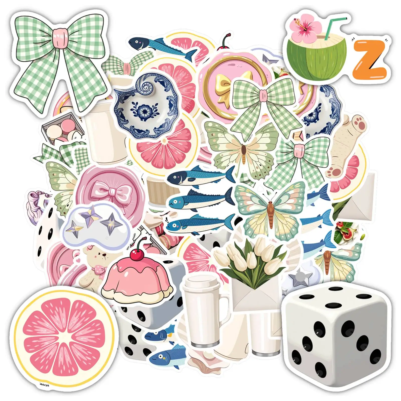 

35pcs Vintage Food Stickers Cute Vintage Vintage Stickers Stickers For DIY Phone Guitar Laptop Notebook Suitcase Cup