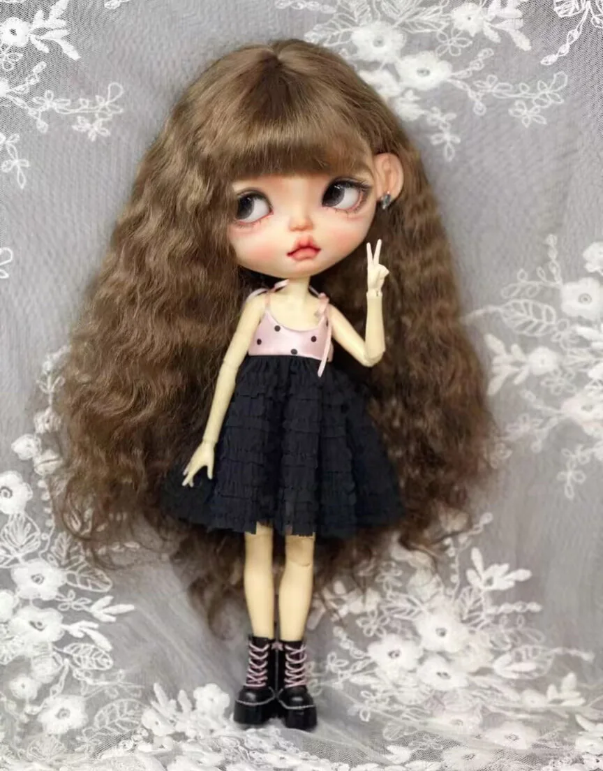 2025 1pcs Kawaii Dot Blythe Cake Dress/ Strapless Dress 1/6 30cm(Fit for  azone,Pullip,Ob22/24/26, Licca)
