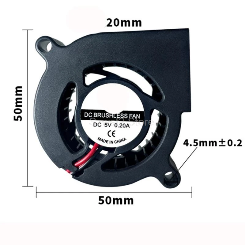 

DC5020 centrifugal turbine cooling fan DC 5V 12V 24V blower oil bearing cooler Power interface 2.54 terminal E2