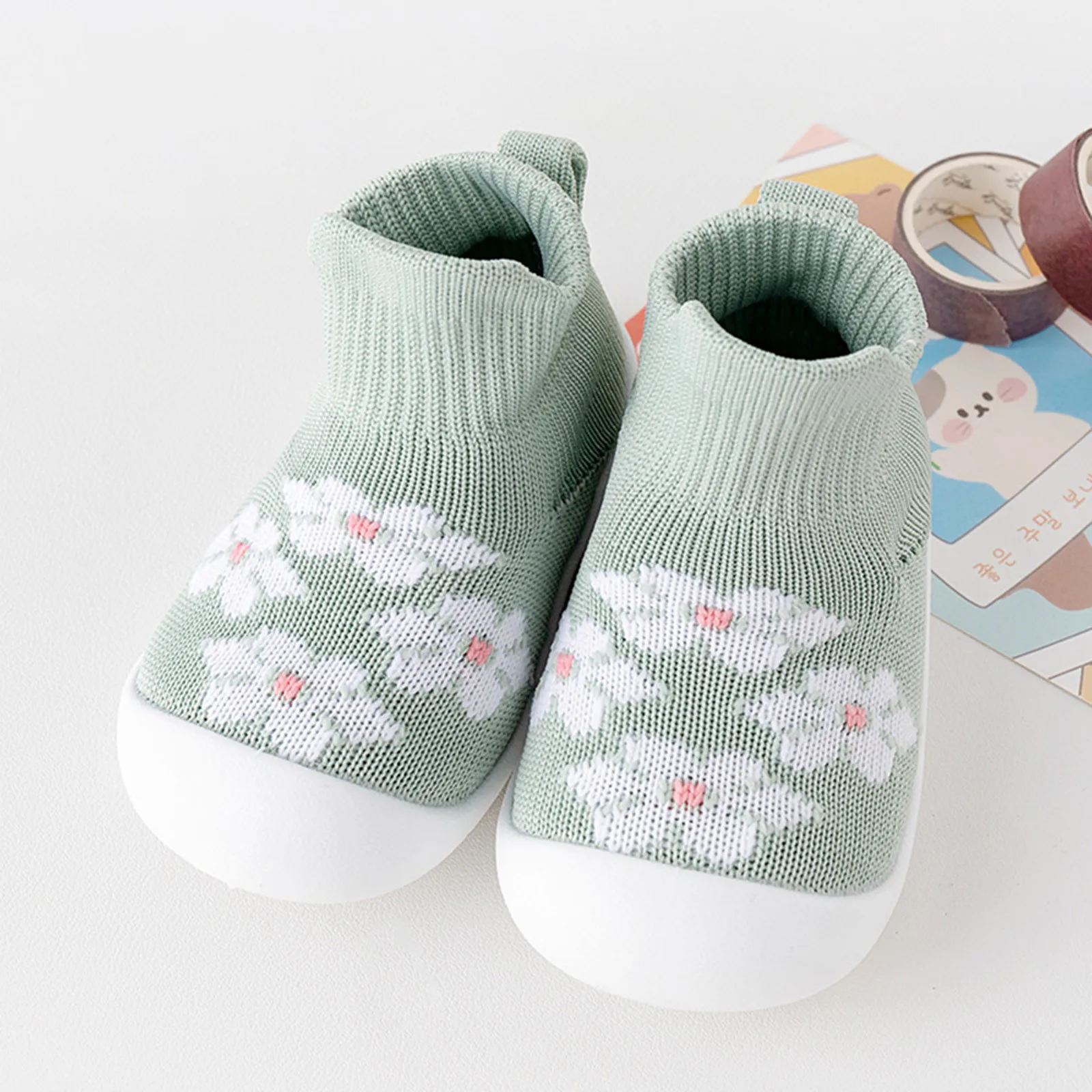 2025 Spring and Fall Children's Cute Flowers Fashion Boys and Girls Baby Mesh Breathable Non-slip Soft Soled Toddler Shoes