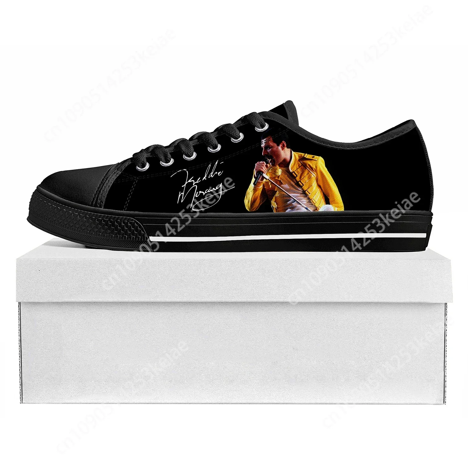 Freddie Mercury Low Top Sneakers Womens Mens Teenager High Quality Sneaker Canvas Casual Custom Made Shoes Customize DIY Shoe