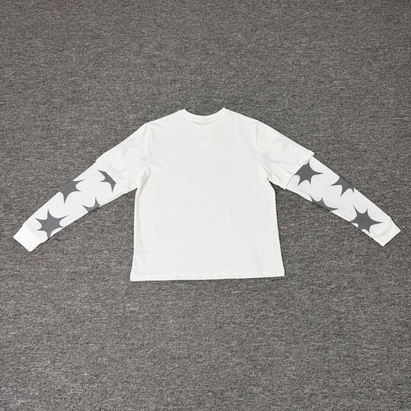 Autumn Men Women Casual Vacation Two-piece Protect Long Sleeved T-shirt High-quality Star Print Pattern T-shirt Tops