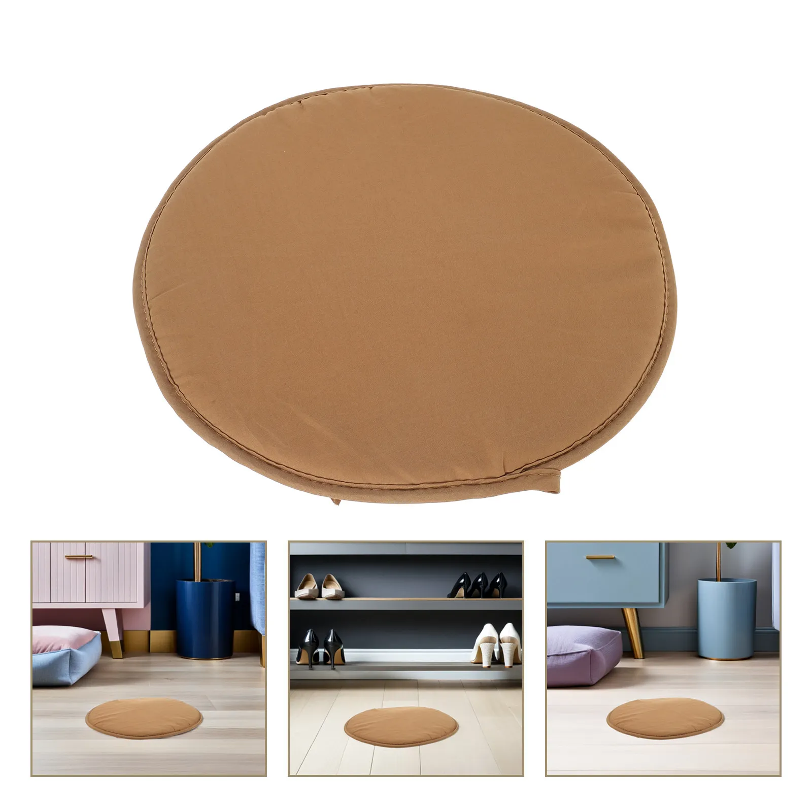 1Pcs Round Seat Cushion Premium Polyester Sponge Thickened Chair Cushion for Sofa Bed Car Office Restaurant Home Decor Light