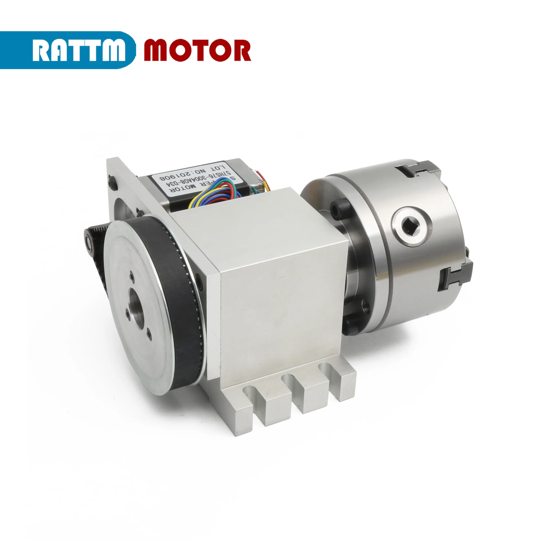 【Disponibilità UE】K12-100mm Mandrino a 4 griffe Rapporto di riduzione del 4° asse: 6:1+Asse di rotazione della testa divisoria contropunta con 57 driver del motore passo-passo