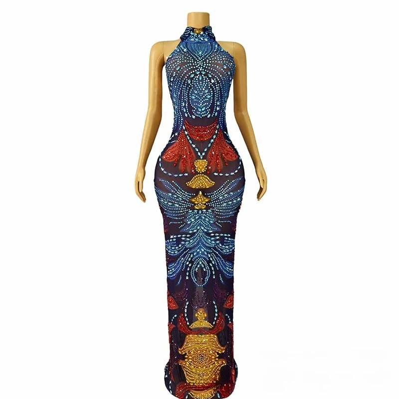 2025 Guochao الألوان المتناقضة شخصية الشارع موضة حفلة كوس فستان كوكتيل حفلة سهرة المرأة مجموعة المرحلة أغنية فستان