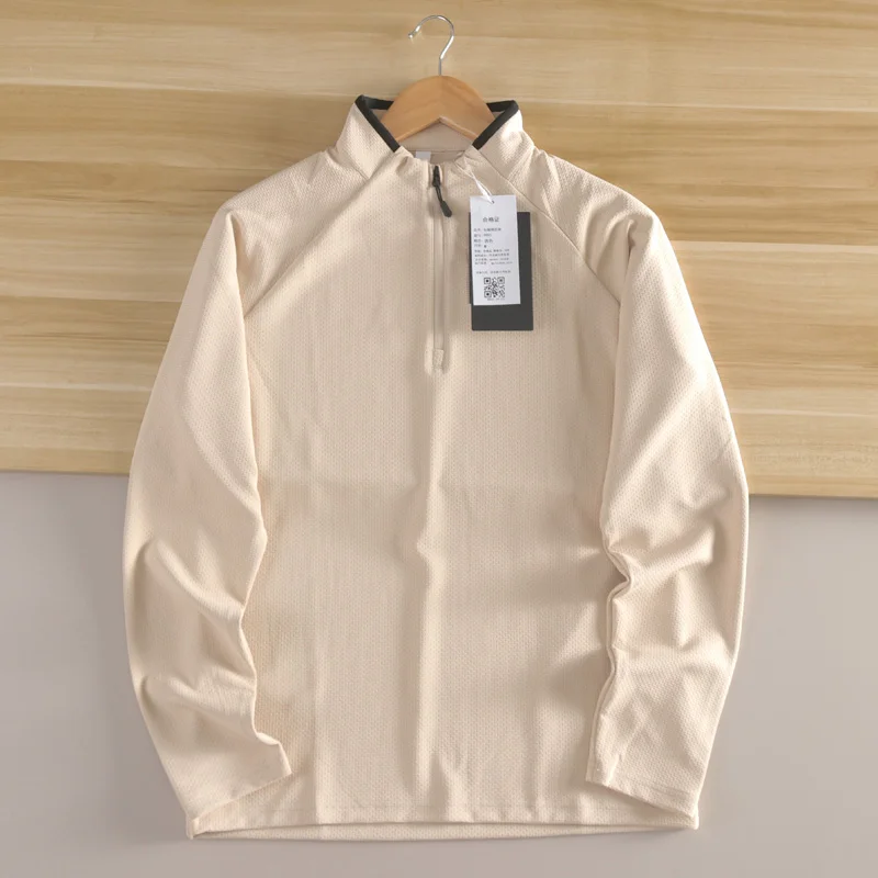 الرجال ربيع الخريف طويلة Sve قلنسوة بسحاب كوي الجافة تنفس في الهواء الطلق Faion تي شيرت الوقوف صالح الحضرية Sle لون نقي #3