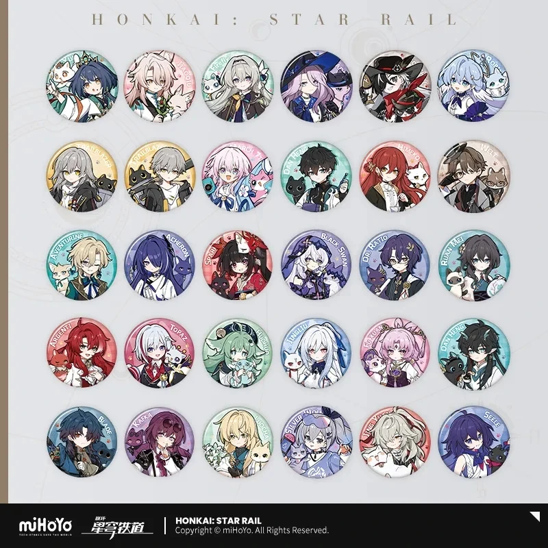 miHoYo Game Official Honkai Star Rail Tinplate Badge Black Swan Sparkle Misha Acheron Kafka Anime Brooch Cosplay Halloween Gift