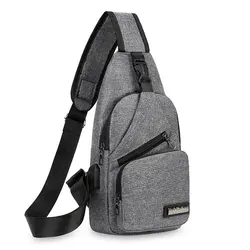 2023 New Men's Usb Smart Chest Bag Crossbody Shoulder Bag Canvas Korean Casual Men's Bag