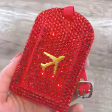 Bling Passport Holder Women Luggage Tags Set Rhinestone Suitcase Tag PU Leather Passport Wallet Glitter Travel Gifts for Women - AliExpress 